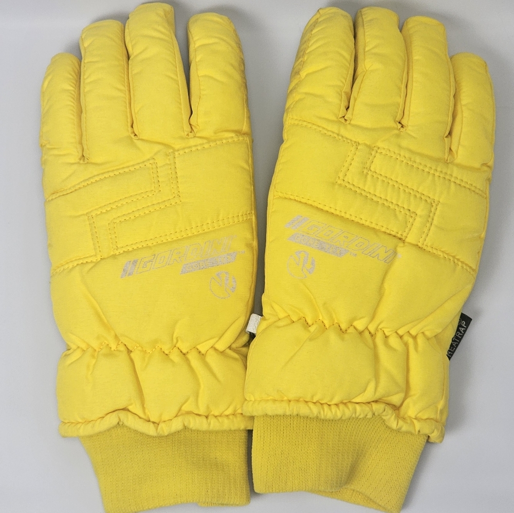 Gordini Yellow Leather Palm Gore-Tex Thinsulate Ski/Snowboard Gloves, EUC, sz XL